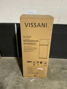 lot 52 image: Vissani 7.1 cu. ft. Top Freezer Refrigerator in Stainless Steel Look. See Pictures