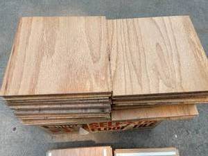 lot 107 image: 60 Self Stick 9x9 Inch Wooden Floor Tiles