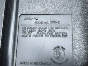 lot 118 image: Sony CD  Radio  Cassette Corder