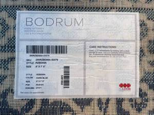 lot 125 image: Blue and White Ornate Bodrum Rug Made in Turkey