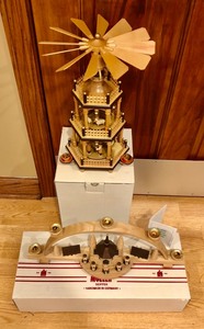 lot 65 image: Muller and Erzgebirge Christmas Pyramid and More