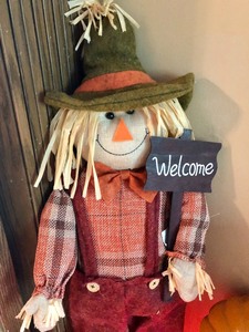 lot 58 image: Scarecrow and Pumpkins