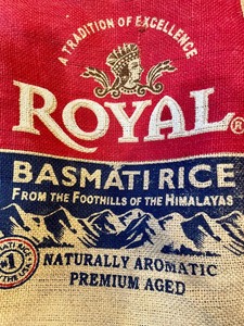 lot 202 image: Royal Basmati Rice Burlap Bag
