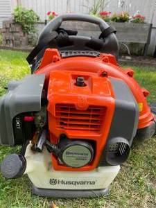 lot 197 image: Husqvarna Gas Powered Backpack Leaf Blower