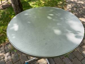 lot 338 image: Metal Round Table With Tilt Top