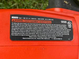 lot 339 image: Black and Decker 24 Inch Rechargeable Hedge Trimmer