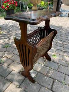 lot 343 image: Wooden Accent Table with  Magazine Rack
