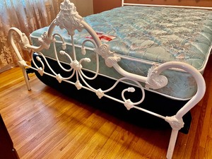 lot 241 image: Outstanding Ornate Metal Queen Bed