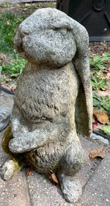 lot 316 image: 3 Cute Cement Lawn Bunnies