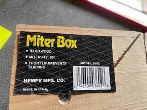 lot 421 image: Wooden Hempe Hardwood Miter Box and Saw