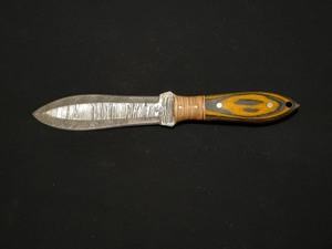 Amazing Large Damascus steel boot knife