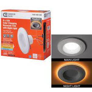 lot 48 image: 6 in. Selectable CCT Integrated LED Recessed Light Trim with Night Light Feature 670 Lumens 11-Watt Dimmable
