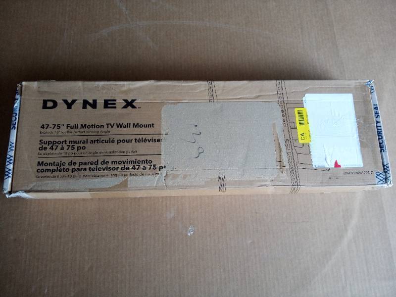 lot 43A image: Dynex - 47 - 75 Full Motion TV Wall Mount - Black