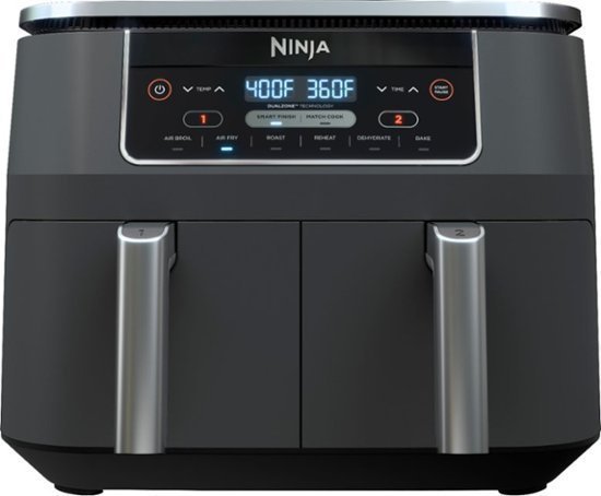 lot 54 image: Ninja - Foodi 6-in-1 8-qt., 2-Basket Air Fryer with DualZone Technology - Dark Grey