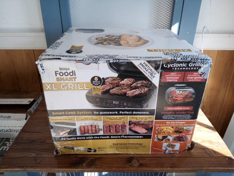 lot 56 image: Ninja - Ninja Foodi Smart XL 6-in-1 Indoor Grill with 4-qt Air Fryer, Roast, Bake, Broil, & Dehydrate - Black