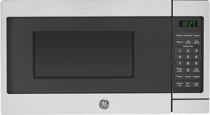 lot GE2 image: GE - 0.7 Cu. Ft. Compact Microwave - Stainless steel