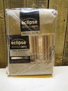 lot 4 image: Eclipse Absolute Zero 84 Blackout Curtains 2-pack Taupe