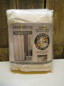 lot 14 image: Simply Solid 71 in. Microfiber White Shower Curtain