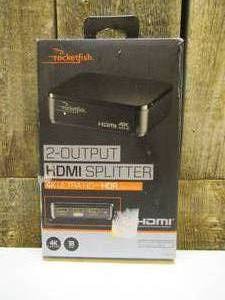 lot 32 image: Rocketfish - 2-Output HDMI Splitter with 4K and HDR Pass-Through - Black