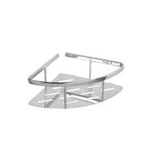 lot 25 image: Aluminum 3 in. H x 10.75 in. W x 7.5 in. D Solid Corner Basket in Chrome