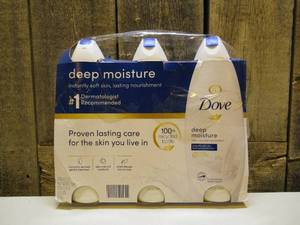 lot 34 image: Dove Deep Moisture Body Wash 3 - pack of 24oz bottles