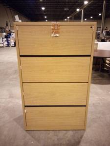 lot 30 image: 10500 Series Four-Drawer Lateral File, 36w x 20d x 59-18h, Harvest