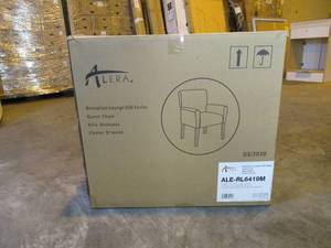 lot 12 image: Alera Reception Lounge 600 Series Guest Chair, 26.8 x 27.2 x 35.8, Black Seatback, Mahogany Base