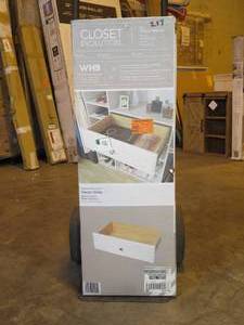 lot 15 image: 24 in. x 8 in. Classic White Wood Deluxe Drawer