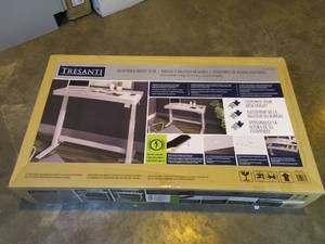 lot 27 image: Tresanti 47 Adjustable Height Desk w wireless phone charger.