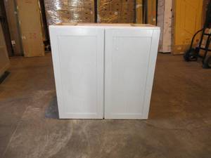 lot 2 image: Courtland Shaker Assembled 30 in. x 30 in. x 12 in. Stock Wall Kitchen Cabinet in Polar White Finish