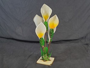 New Handmade Recycled Metal Garden Art Cala Lilies Flowers