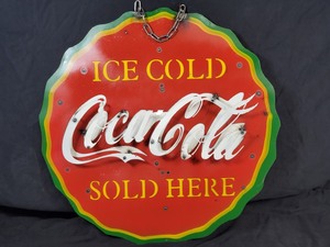 Handmade Recycled Metal Coca Cola Hanging Sign