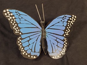New Medium Handmade Recycled Metal Art Butterfly
