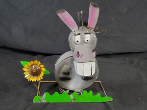 New Handmade Recycled Metal Garden Art Donkey on Spring