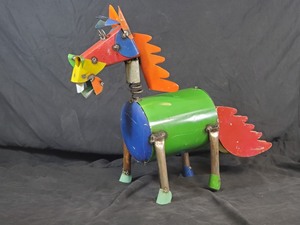 New Handmade Recycled Metal Garden Art Crazy Horse
