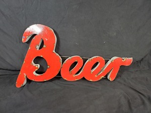 New Handmade Recycled Metal Beer Sign