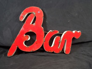New Handmade Recycled Metal Bar Sign