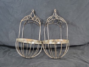 2 New Handmade Recycled Metal Hanging Planters  Trellis