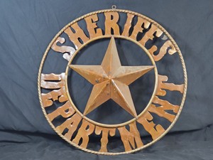 New Large Handmade Recycled Metal Sheriffs Department Sign
