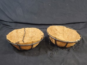 2 New Hanging Metal Planter Baskets