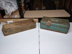lot 357 image: Vintage Wooden Box and Union Utility Chest