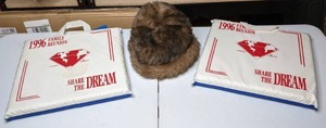 lot 360 image: Set of (2) Stadium Seats and an Authentic Mink Hat