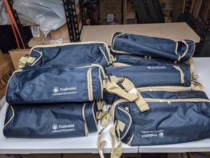lot 347 image: Set of (10) WineChampagne Carriers w Glasses & Opener