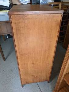 lot 88 image: Beautiful & Functional Wood Three Drawer Filing Cabinet