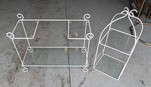 lot 304 image: Charming White and Glass Plant Stand
