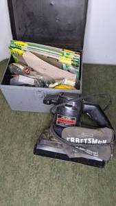 lot 392 image: Vintage Sears Craftman Power Sander and Box of Sandpaper