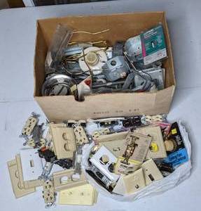 lot 296 image: Indoor Outlets, Light Switch Covers, Ceiling Fan Parts, & More
