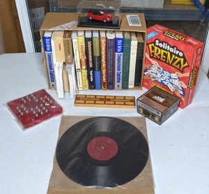 lot 292 image: Mixed Lot of Games, Books, Kay Bank Vinyl Record, & BMW Die-cast Model Car
