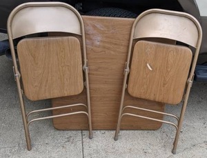 lot 53 image: Card Table with Two Chairs