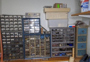 lot 267 image: Large Lot of Multiple Hardware Compartment Organizer w Contents